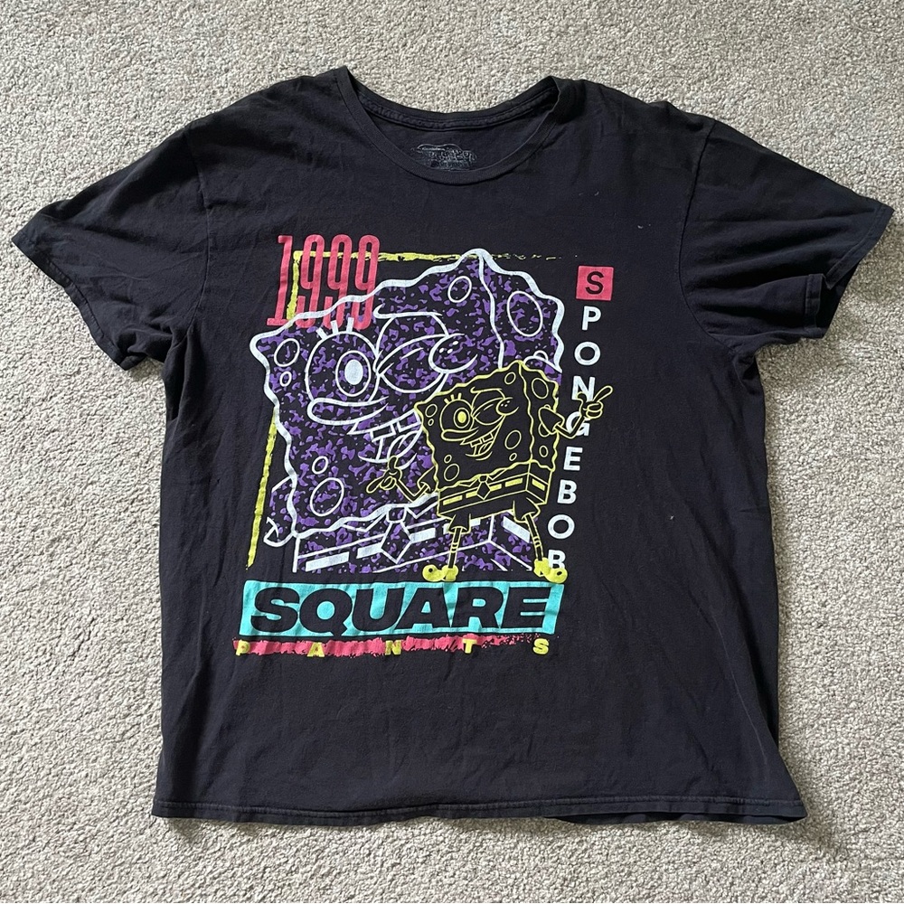 Vintage 1999 Nickelodeon SpongeBob Black Graphic Tee